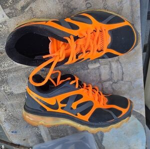 Nike Air Max Anthracite Black Orange Running Retro Sneakers Size 6Y #488122-003